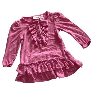 Maggie & Zoe Ruffle Tuxedo Gem Embellished Stretch Casual Cotton Dress